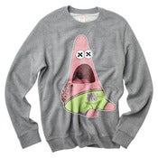 Image of Grey Surprised Tatted Pat Crew neck sweater