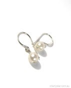 Image of Sterling Glass Pearl Earrings 