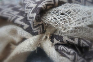 Image of Brown Chevron Print Messy Burlap Layering Set or Basket Stuffer