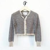 Image of Linear B cropped cardigan - smoke