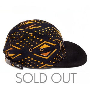 Image of MOUPIA Kitenge/Black Wool 5 Panel hat