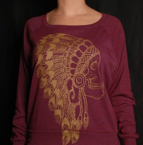 Image of The Skull Headdress Raglan Garnet