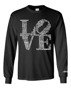 Image of Classic LOVE Long-Sleeve T-Shirt (Black/White)  