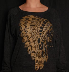 Image of The Skull Headdress Raglan Black