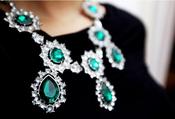 Image of Palermo Emerald Teardrop Statement Necklace