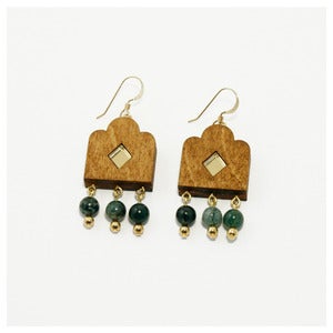 Image of Garden Window Earrings - Wood