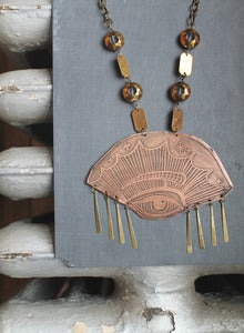 Image of all seeing eye copper necklace