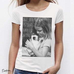 Image of All you need is love and a cat - T-shirt femme
