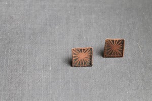 Image of deco sunburst copper studs