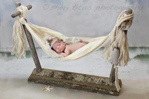 Image of "Beachy" Hammock Newborn Photo Prop with stand