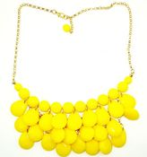 Image of Teardrop Bib Necklace + Earrings: Bright Yellow