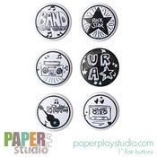 Image of Dude, I'm in a Band! - Set of 6 flair buttons