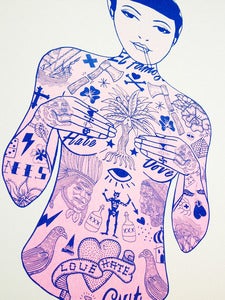 Image of Tat Girl - A3 Risograph 