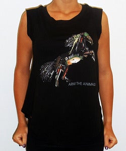Image of Girls | War Horse | Cap Sleeve Crew | Black