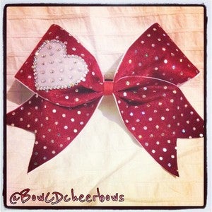 Image of Red and White Sweetheart Bow