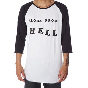 Image of ALOHA FROM HELL RAGLAN | BLACK | NATURAL