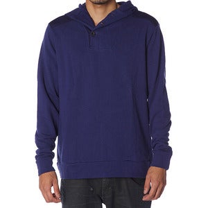 Image of BUTTON HOOD | NAVY