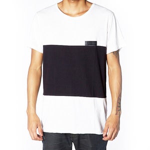 Image of BLOCK PANEL TEE | BLACK | NATURAL