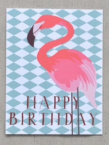 Image of Flamingo "Happy Birthday" Notecard