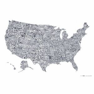Image of Word Map of the USA