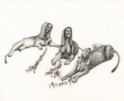 Image of 3 Sphinx Absorb The Grief Of The People- 20 x 25 cm- Mini Giclee Print- Kirsty Whiten
