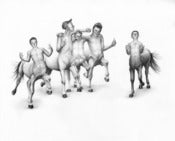 Image of Schemie Centaurs II- Limited Edition Giclee Print- 43 x 33 cm- Kirsty Whiten