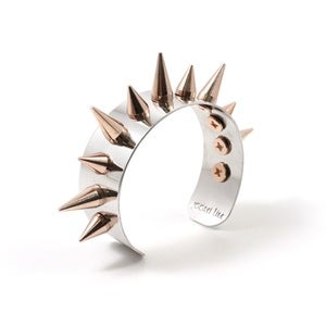 Image of Metal-Luxe Small Cuff W/Spikes - Rhodium/Rose Gold