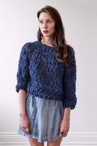 Image of kingston thick & thin merino sweater (shown in midnight)