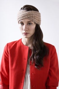 Image of windsor turban of silk+alpaca+merino wool (shown in fawn)