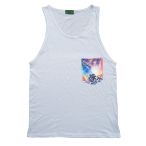 Image of WAR ON DRUGS POCKET WHITE SINGLET