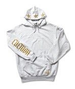 Image of GOLD ON GREY CHEMON PULL OVER HOODY