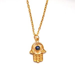 Image of Gold Filigree Hamsa Necklace