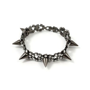 Image of Let Them Eat Cake Crystal Bracelet W/Spikes - Black/White