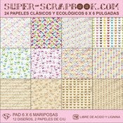 Image of Super-Scrapbook Paper Pad~Mariposas