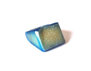 Image of Indigo Raw Druzy Ring (v3)