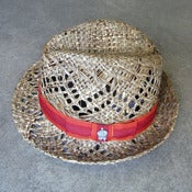 Image of rafia vented fedora