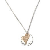 Image of Philadelphia with heart necklace