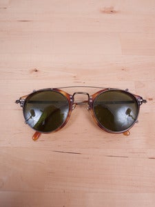 Image of Oliver Peoples - Vintage op-505 Tortise AG with Clip-On
