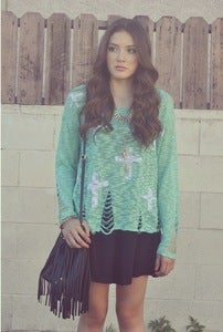 Image of Cross Mesh Jumper