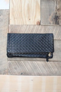 Image of Clare Vivier  Foldover Clutch Black Basket