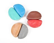 Image of *NEW* KISS & MAKEUP - SEMI-CIRCLE - recycled leather zip-up case 