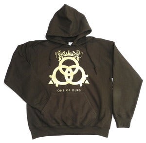 Image of Dark Chocolate Hooded Sweatshirt Taupe Matte Logo