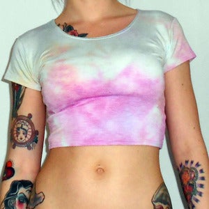 Image of 90s Grunge Tie Dye Cropped Tee