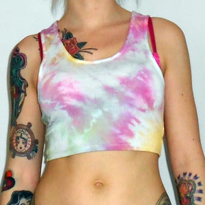 Image of 90s Grunge Tie Dye Cropped Vest