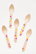Image of Wooden Ice Cream Spoons- Dots