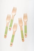 Image of Wooden Forks- Hearts & Stripes