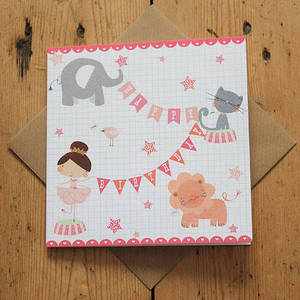 Image of Carnival Kids - Girl's Circus Birthday Card