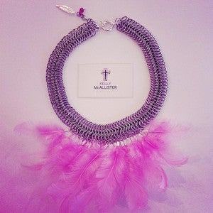 Image of Pink Chain Mail Necklace