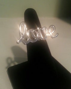Image of Silver or Gold-Toned "LOVE" Ring