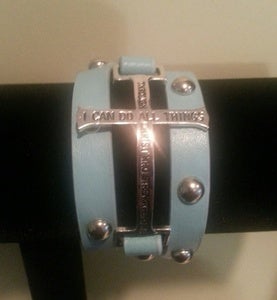 Image of "I Can Do All Things" Leather Wrap Bracelet